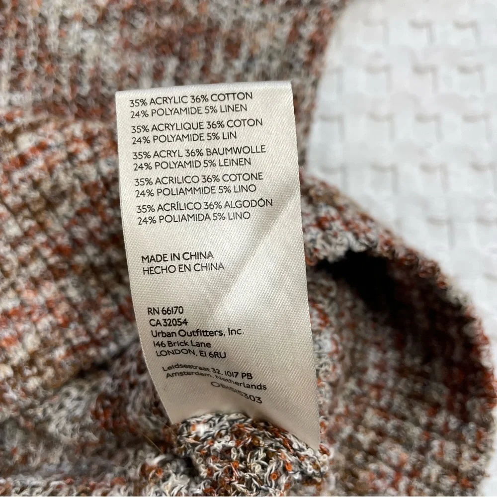 Free People Blair Sweater‎ Small Mock Neck Pullover Loose Weave Space Dye